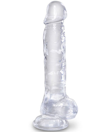 Pleasurements – King Cock – Klarer realistischer Penis mit Hoden Transparent 16,5 cm 