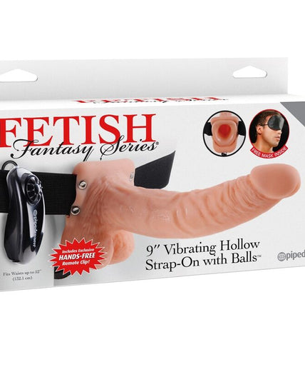 Fetish Fantasy Serie – Verstellbares Harness mit Fernbedienung Realistischer Penis mit Hoden 23 cm
