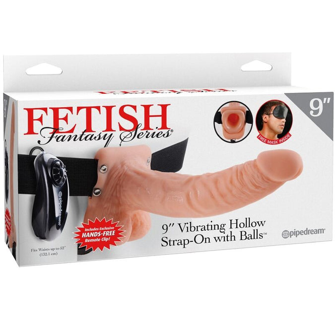 Fetish Fantasy Serie – Verstellbares Harness mit Fernbedienung Realistischer Penis mit Hoden 23 cm