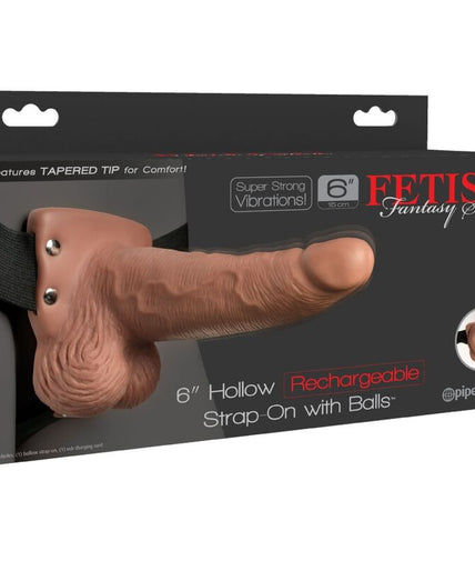 Fetish Fantasy Serie – Verstellbares Harness Realistischer Penis mit wiederaufladbaren Hoden und Vibrator 15 cm