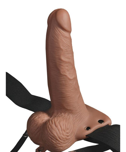 Fetish Fantasy Serie – Verstellbares Harness Realistischer Penis mit wiederaufladbaren Hoden und Vibrator 15 cm