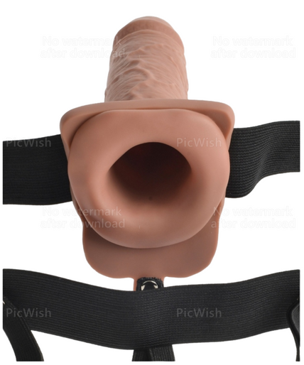 Fetish Fantasy Serie – Verstellbarer Harness, realistischer Penis mit wiederaufladbaren Hoden und Vibrator 17,8 cm