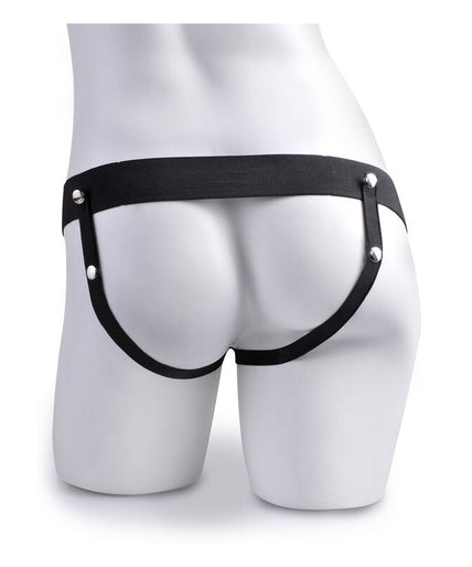 Fetish Fantasy Serie – Verstellbares Geschirr mit realistischem Penis und Hoden, spritzend, 19 cm