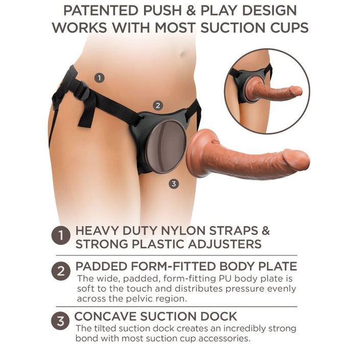 King Cock – Elite Comfortabele Verstelbare Harnas met Dildo 17,8 cm