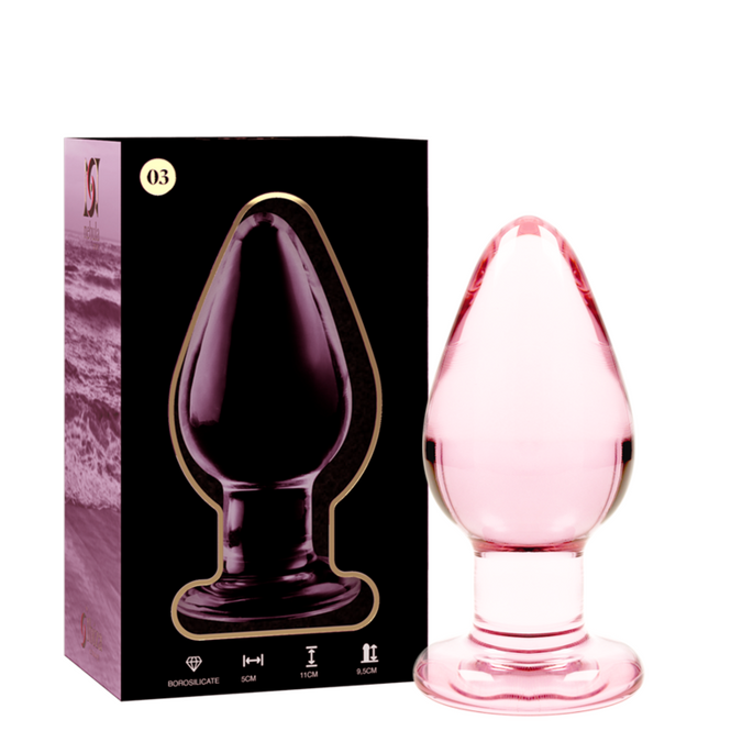 Nebula Serie von Ibiza – Modell 3 Analplug aus Borosilikatglas Pink 11 cm – Ø 3 cm