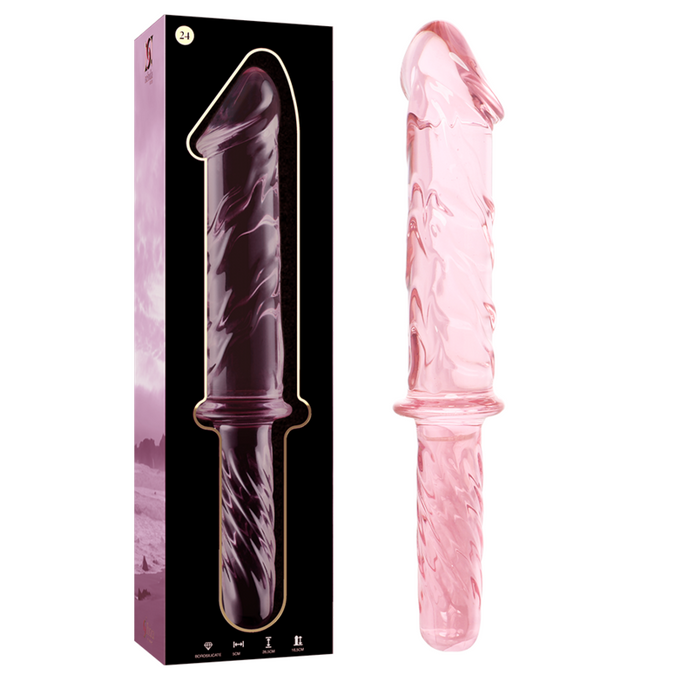 Nebula-serie van Ibiza – Model 24 Dildo van Borosilicaatglas Roze 28,5 cm – Ø 4 cm