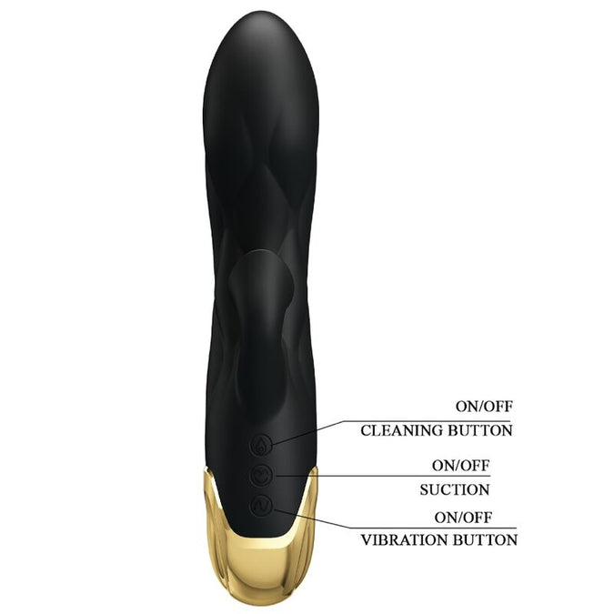 Pretty Love – Schwarzer Wiederaufladbarer Goldbeschichteter Luxusvibrator