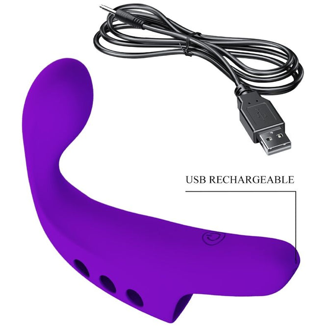 Pretty Love – Gorgon Paarse Oplaadbare Vingervibrator