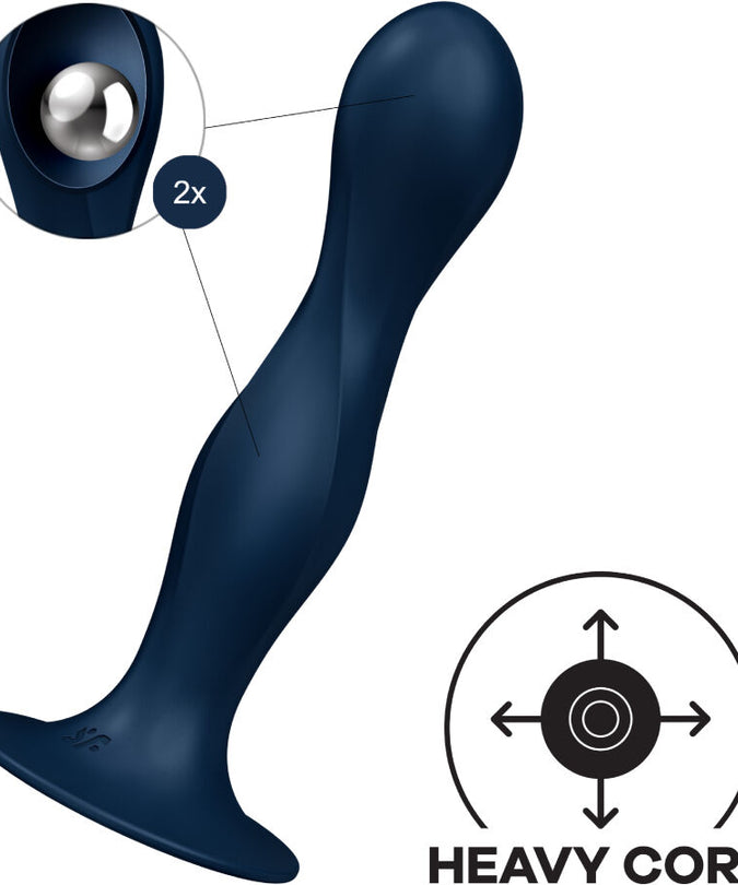 Satisfyer – Double Ball – R Silicone Dildo Blue