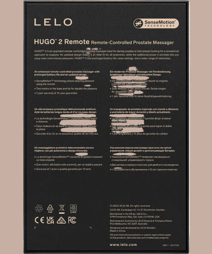 LELO – HUGO 2 Fernbedienbares Prostatamassagegerät – Schwarz - von Pleasurements