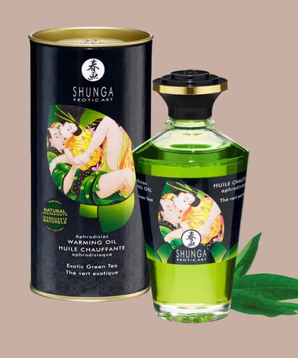 Shunga – Organic Green Tea Heat Effect Massage Oil 100ml