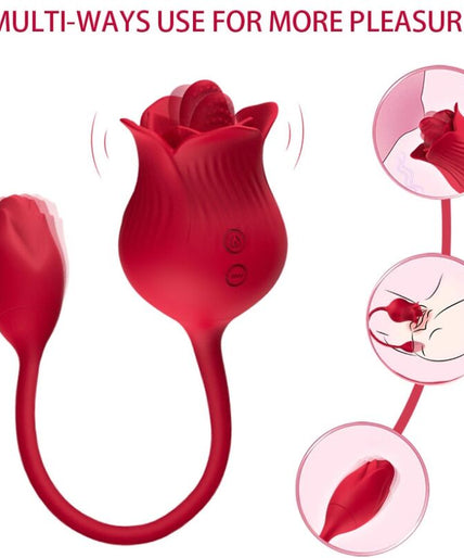 Armony – Pink Clitoris Stimulator Vibrator With Tail 10 Modes Red
