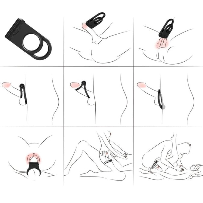 Armony – Twins Dubbele Vibratorring voor Stellen Zwart