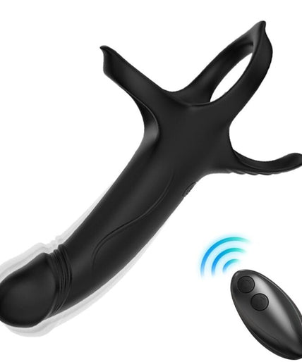 Armony – Dildo With Ring & Vibrator Remote Control Black