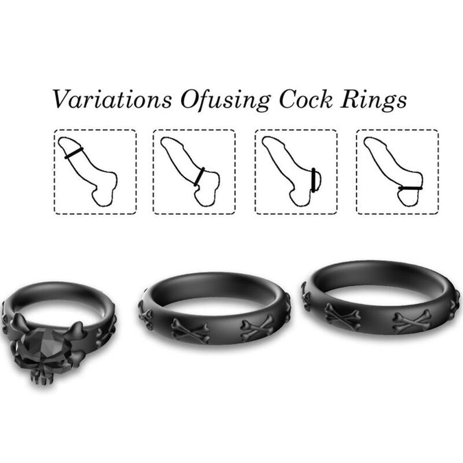 Armony – Ringe Calavera Silikon Schwarz