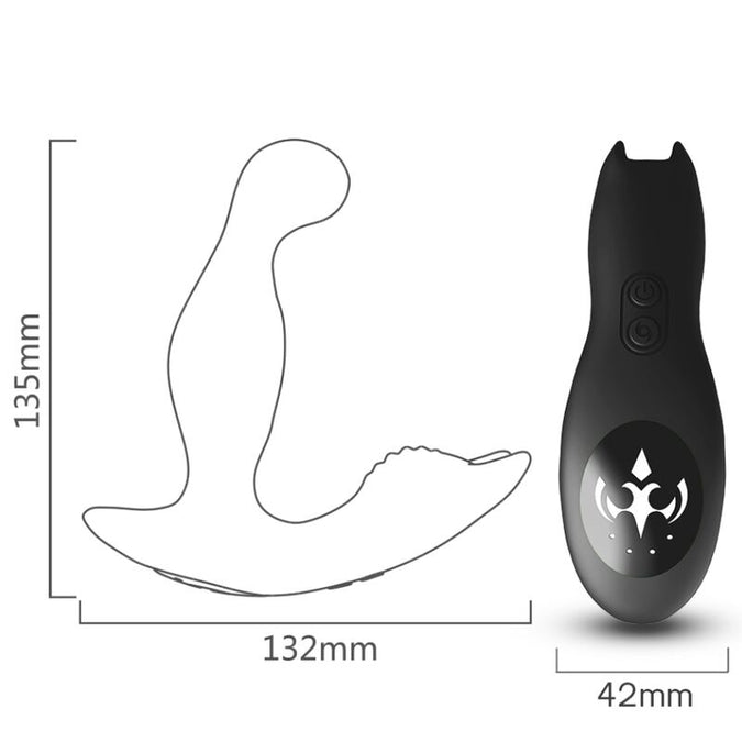 Pleasurements – Armony – Bat King Rotierender & Vibrierender Prostatamassager Mit Fernbedienung – Schwarz
