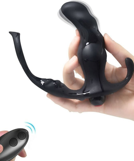Pleasurements – Armony – Knight Prostata Vibrator Mit Cock Ring & Fernbedienung – Schwarz