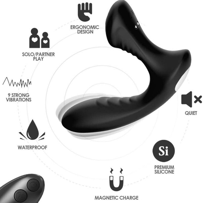 Pleasurements – Armony – Storm Prostaat Vibrator & Anaal Plug met Afstandsbediening – Zwart
