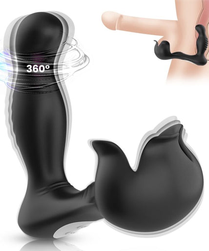 Pleasurements – Armony – Surround Prostata-Vibrator mit Hodensackstimulator und Fernbedienung – Schwarz