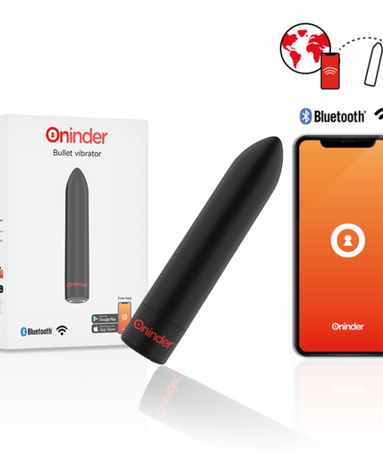 Oninder – Berlin Bullet Vibrator Schwarz 9 Modi 8,5 x 2 cm – Kostenlose App