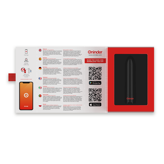 Oninder – Berlin Bullet Vibrator Schwarz 9 Modi 8,5 x 2 cm – Kostenlose App