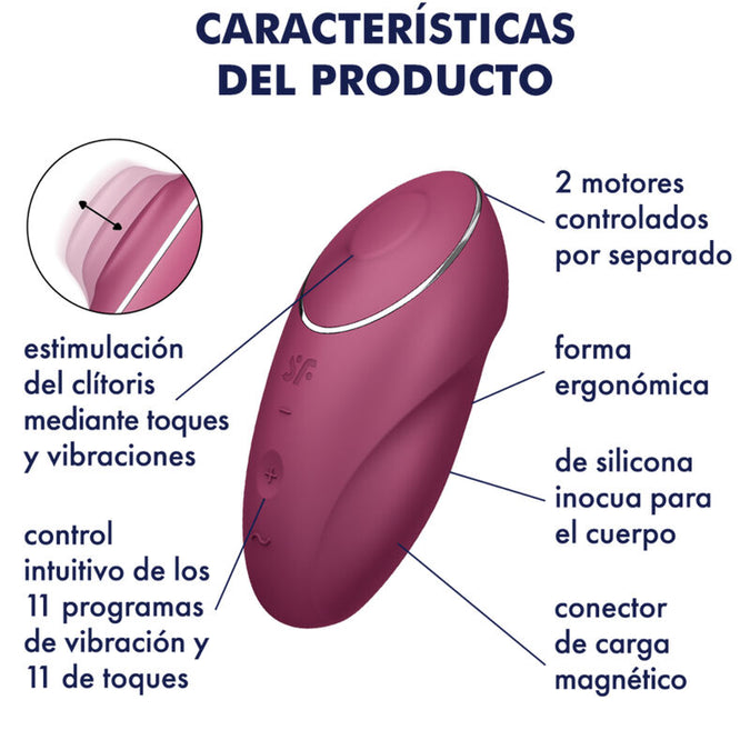 Satisfyer – Tap & Climax 1 Auflege-Vibrator Rot 
