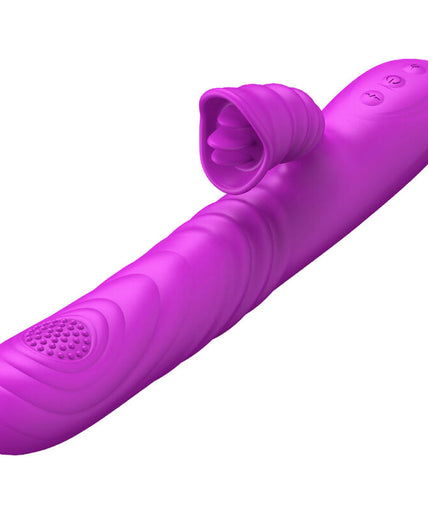 Armony – Angelia Multifunktionsvibrator mit stimulierender Zunge Violett Wärmeeffekt