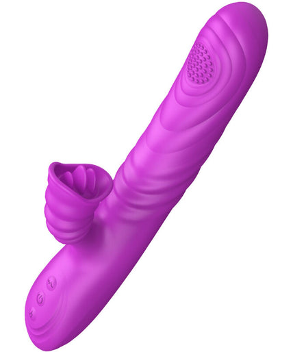 Armony – Angelia Multifunktionsvibrator mit stimulierender Zunge Violett Wärmeeffekt