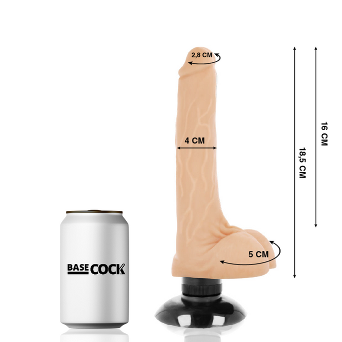 Basecock – Realistischer Vibrator 2 – 1 Fleisch 18,5 cm – Ø – 4 cm
