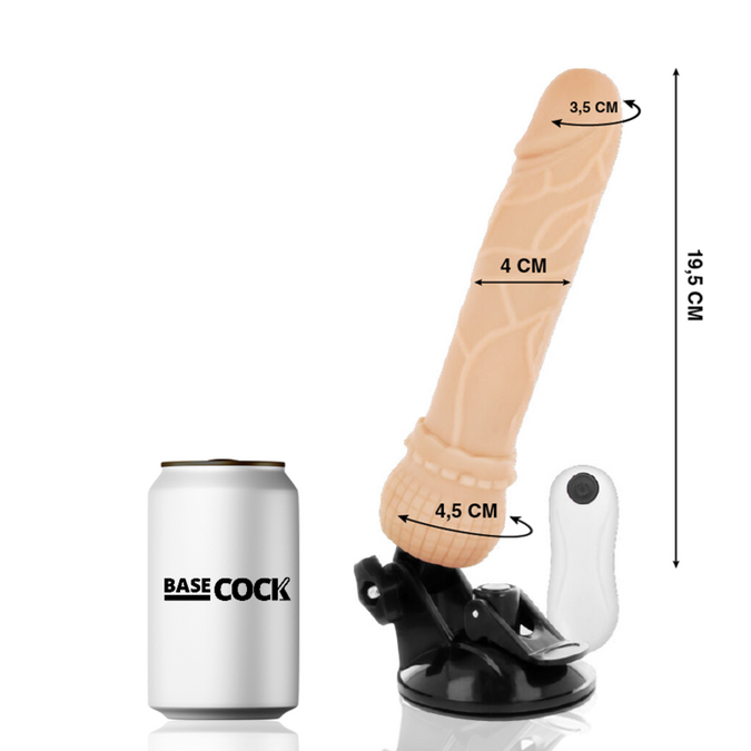 Basecock – Realistic Vibrator Remote Control Flesh 19.5 Cm -O- 4 Cm
