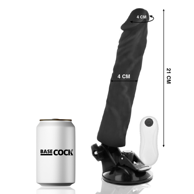 Basecock – Realistic Vibrator Remote Control Black 21 Cm -O- 4 Cm