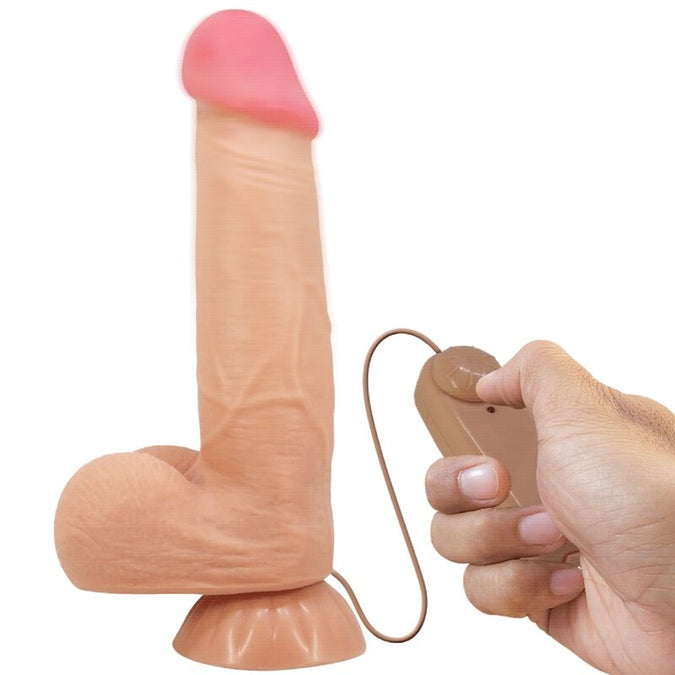 Pretty Love – Sliding Skin Serie Realistischer Dildo mit Sliding Skin Saugnapf, Fernbedienung, Hautfarben, 21,8 cm