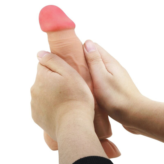 Pretty Love – Sliding Skin Serie Realistischer Dildo mit Sliding Skin Saugnapf, Fernbedienung, Hautfarben, 21,8 cm