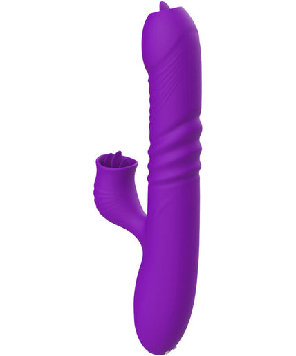 Armony – Vollständiger G-Punkt Rabbit Vibrator mit stimulierender Zunge Violett Wärmeeffekt