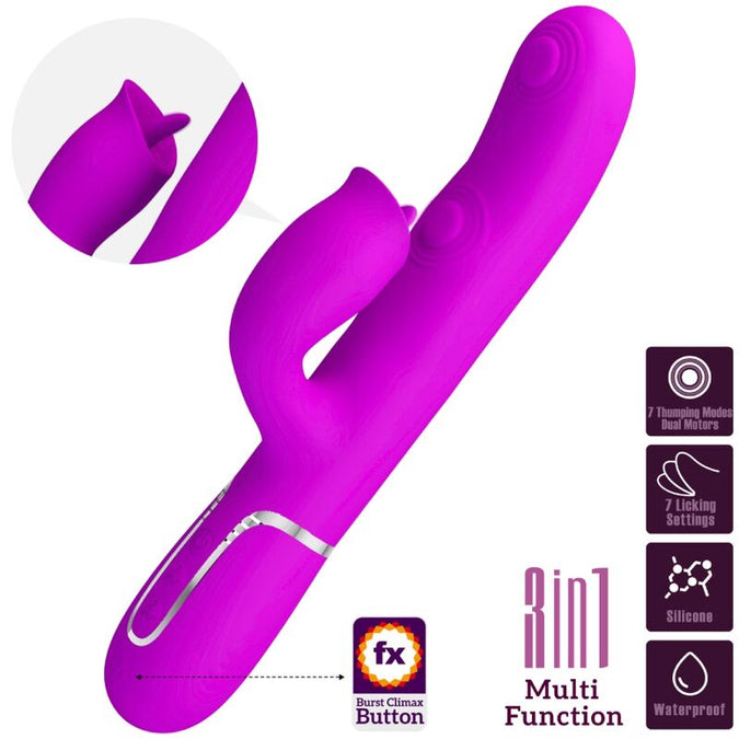 Pretty Love – Rabbit Vibrator Mit Lecken Fuchsia