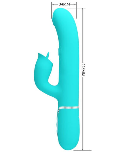 Pretty Love – Rabbit-Vibrator mit Lecken Aqua Grün