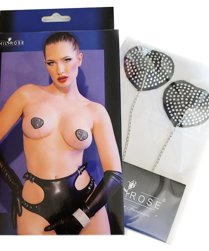 Chilirose – Cr 4662 Brustwarzenabdeckungen Silber & Schwarz