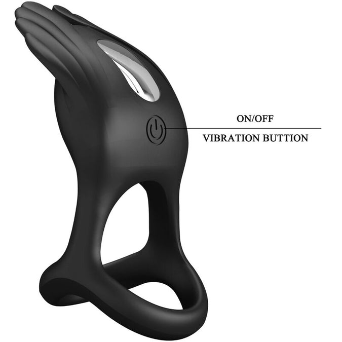 Pretty Love – Silas Vibrierender Penisring 7 Vibrationen Schwarz Silikon