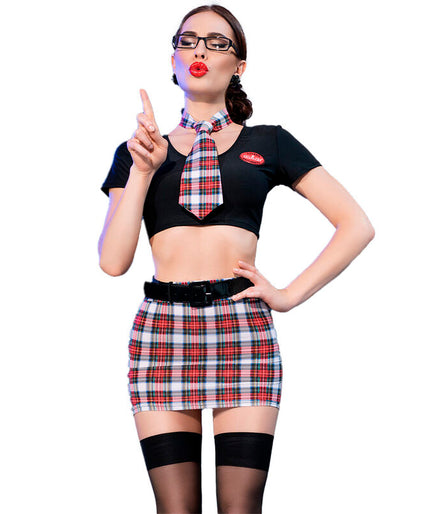 Chilirose – Cr 4425 Kostüm Schulmädchen Schwarz L/xl