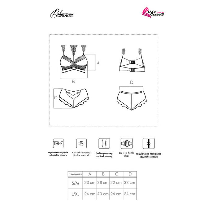 Livco Corsetti Fashion – Palmenom Lc 90614 BH + Slip Schwarz L/xl