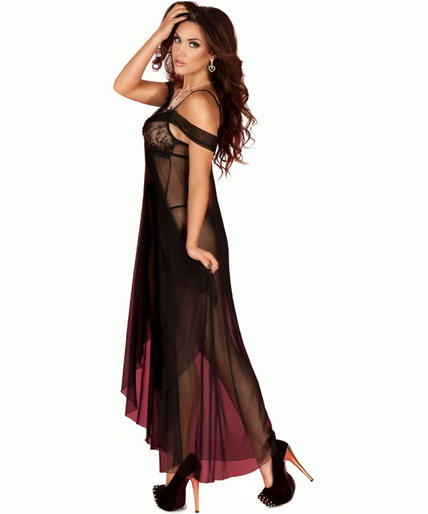 Chilirose – Cr 3716 Babydoll Lang Schwarz S/m