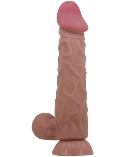 Pleasurements – Pretty Love – Realistischer Dildo mit gleitender Haut, Braun, 24 cm
