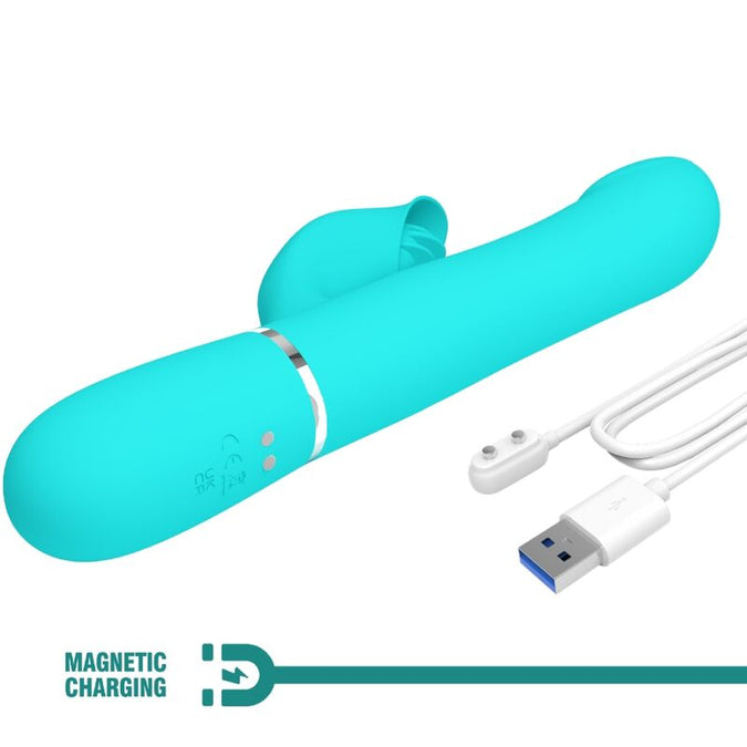 Pretty Love – Rabbit Vibrator Perlen Aqua Grün