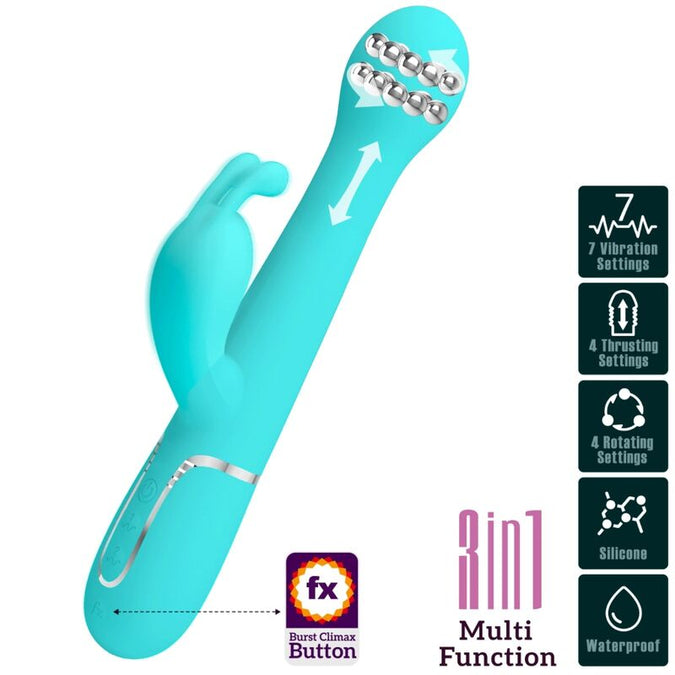 Pretty Love – Dejon Rabbit Vibrator 3 In 1 Multifunktion Aqua Grün