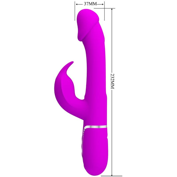 Pretty Love – Kampas Rabbit 3 In 1 Multifunktionaler Vibrator Mit Zunge Fuchsia