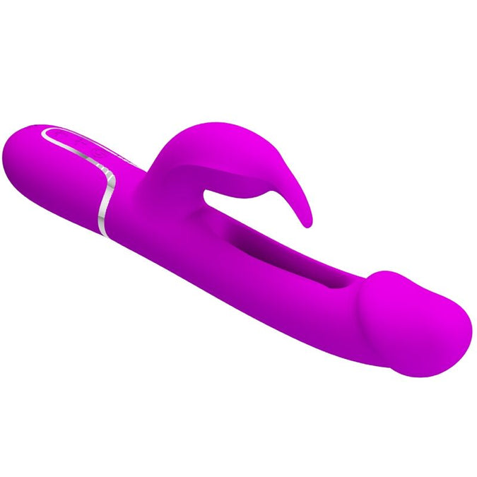 Pretty Love – Kampas Rabbit 3 In 1 Multifunktionaler Vibrator Mit Zunge Fuchsia