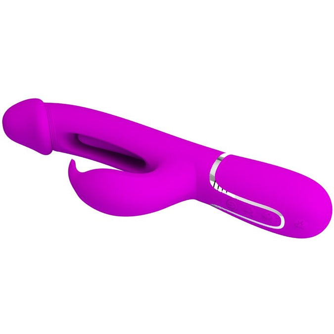 Pretty Love – Kampas Rabbit 3 In 1 Multifunktionaler Vibrator Mit Zunge Fuchsia