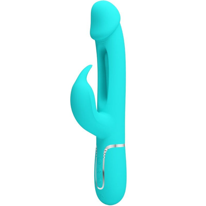 Pretty Love – Kampas Rabbit 3-in-1 Multifunktionsvibrator mit Zunge Aqua Grün