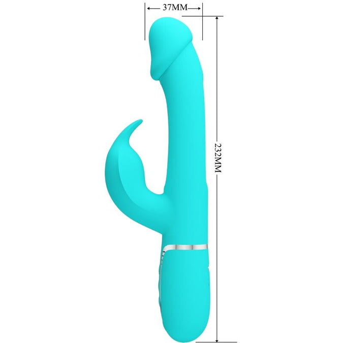 Pretty Love – Kampas Rabbit 3-in-1 Multifunktionsvibrator mit Zunge Aqua Grün