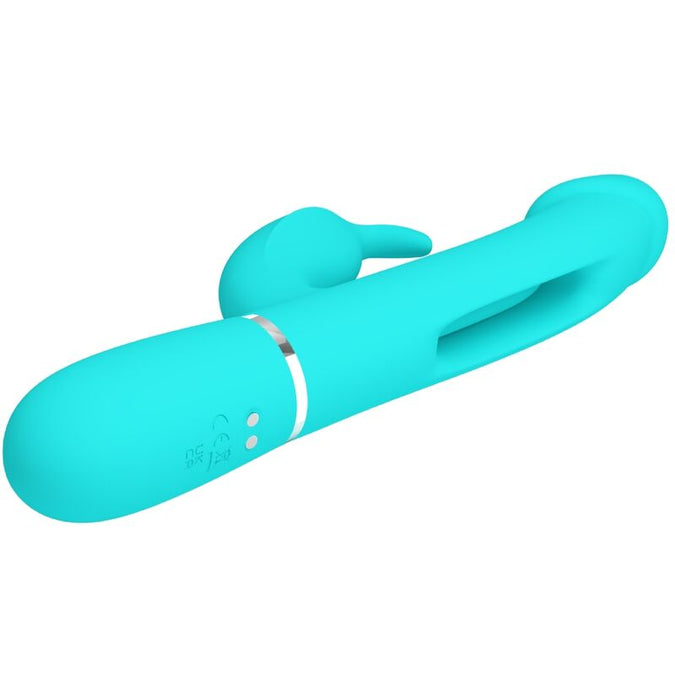 Pretty Love – Kampas Rabbit 3-in-1 Multifunktionsvibrator mit Zunge Aqua Grün